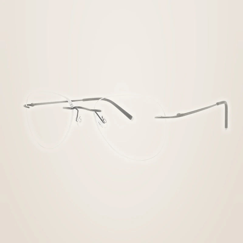 Chashma Women's Rimless Oval Cat Eye Titanium Eyeglasses 878011 - Black