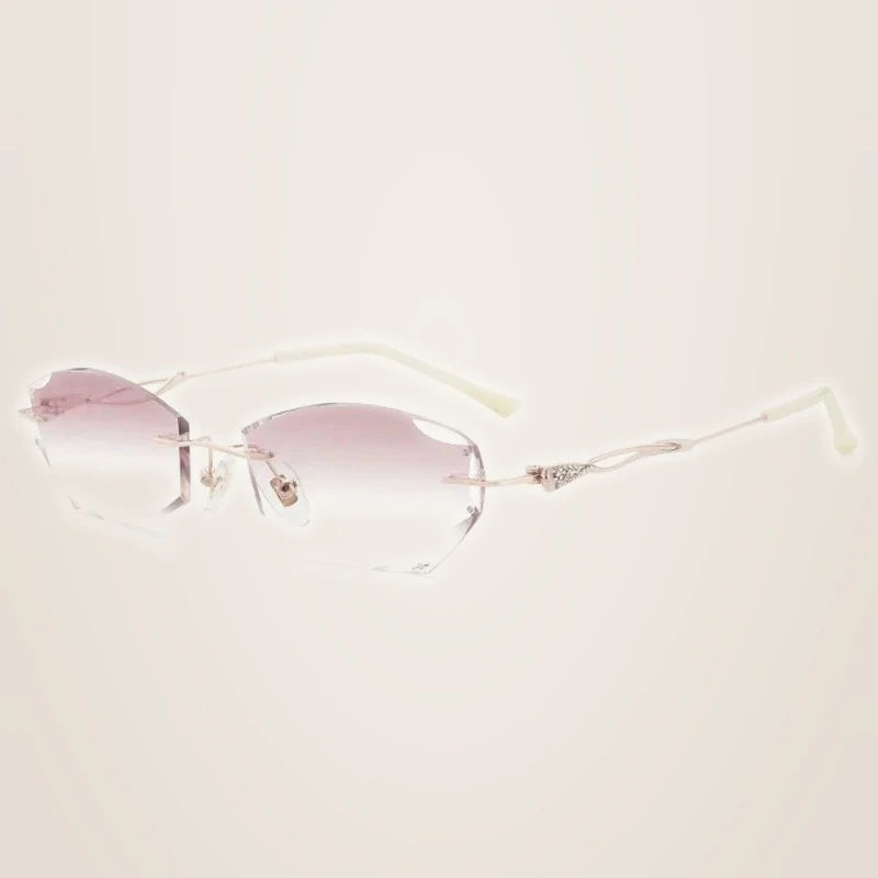 Chashma Women's Rimless Oval Titanium Eyeglasses 58474 - Rose Gold