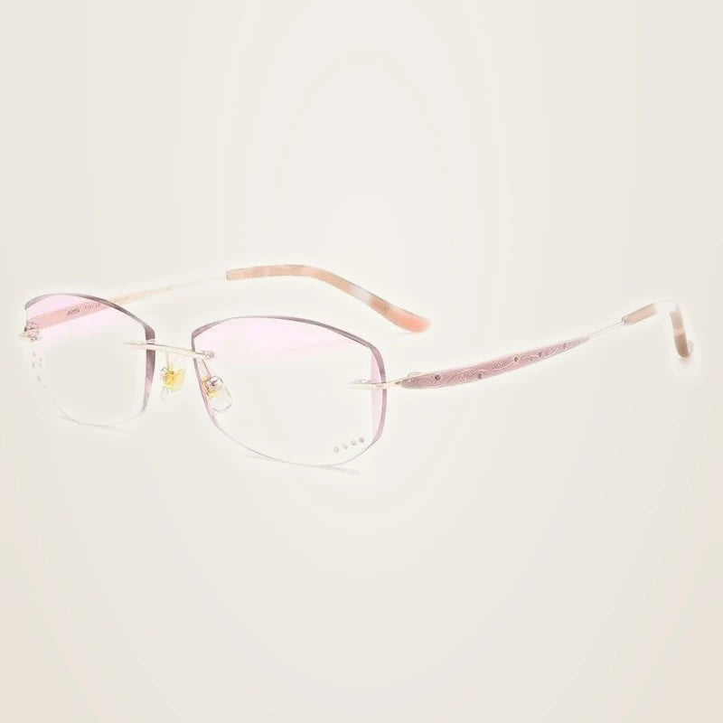 Chashma Women's Rimless Rectangle Eyeglasses 10139 - Pink