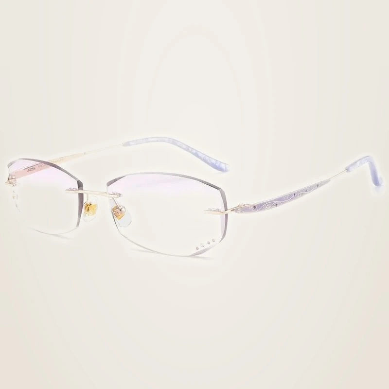 Chashma Women's Rimless Rectangle Eyeglasses 10139 - Purple