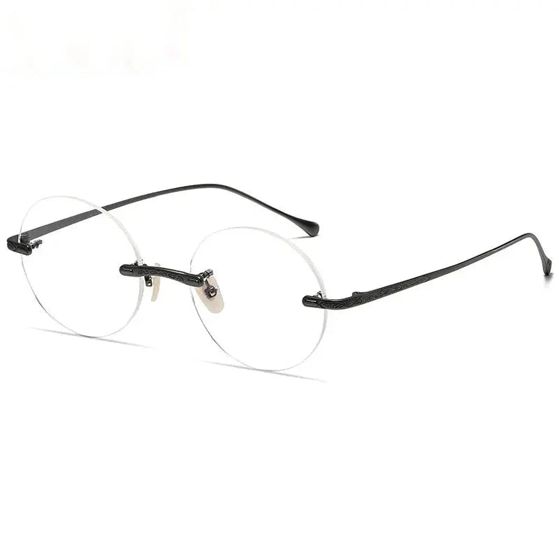 Chashma Women's Rimless Round Titanium Eyeglasses 885933 - Black