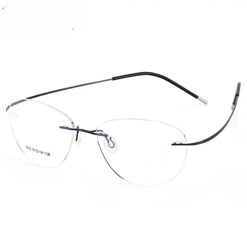 Chashma Ottica Unisex Rimless Triangle Oval Titanium Eyeglasses 003