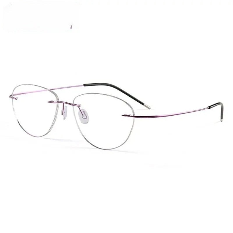 Chashma Ottica Unisex Rimless Triangle Oval Titanium Eyeglasses 003