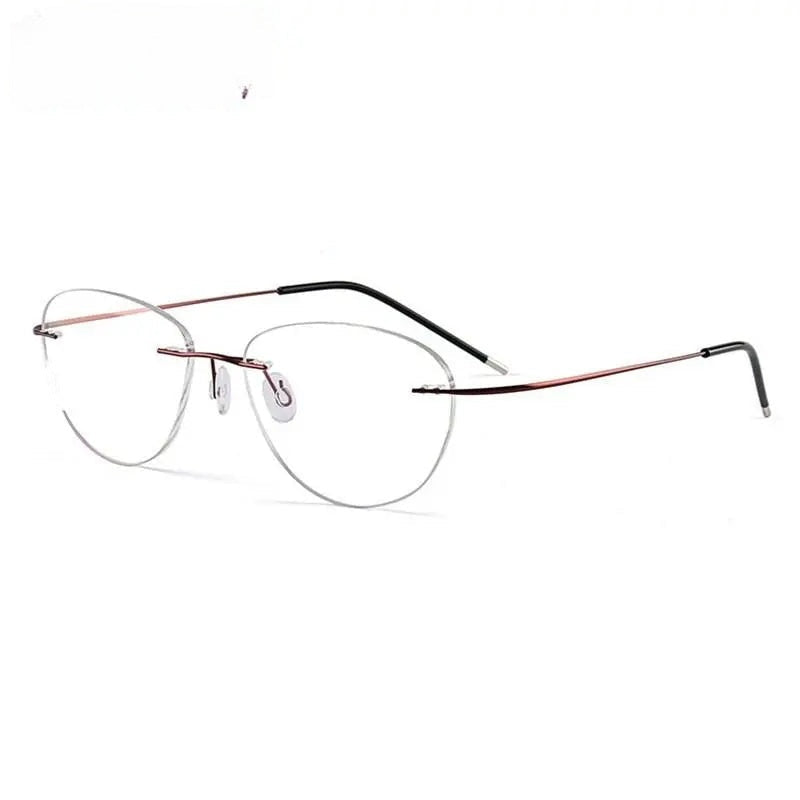 Chashma Ottica Unisex Rimless Triangle Oval Titanium Eyeglasses 003