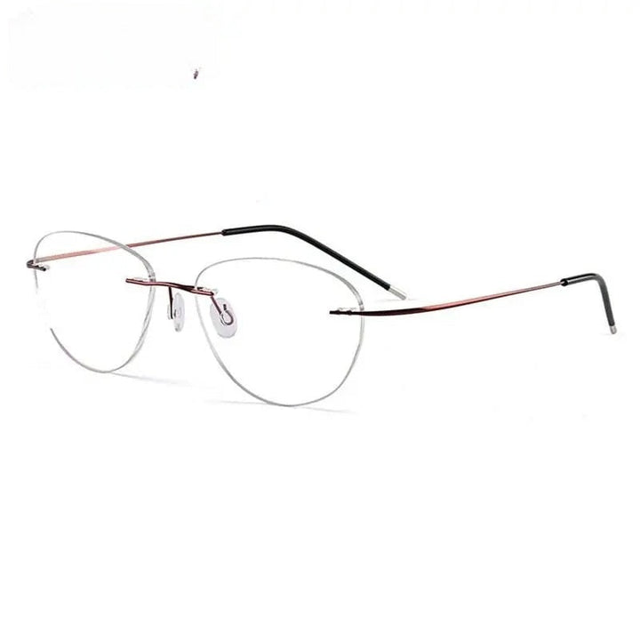 Chashma Ottica Unisex Rimless Triangle Oval Titanium Eyeglasses 003