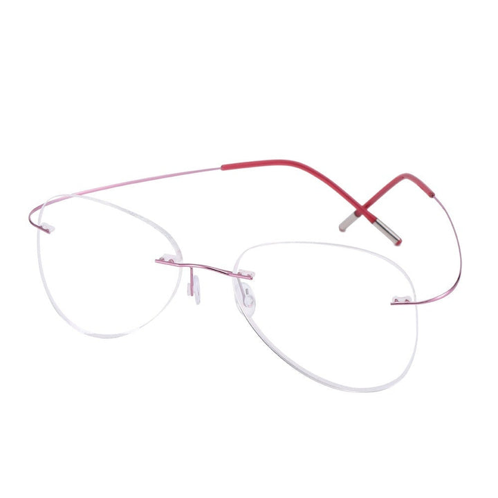 Chashma Ottica Unisex Rimless Irregular Oval Titanium Eyeglasses 20002