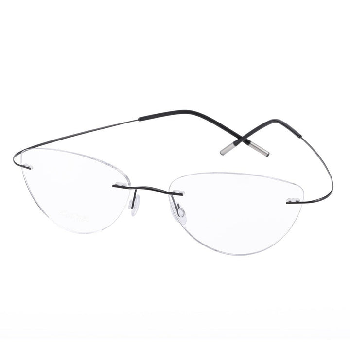 Chashma Ottica Unisex Rimless Triangle Cat Eye Tr 90 Titanium Eyeglasses 20003