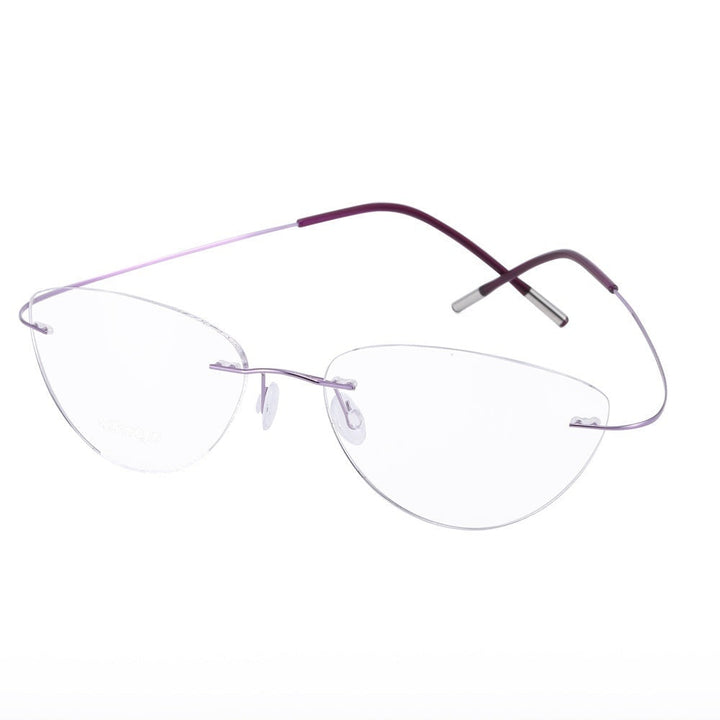 Chashma Ottica Unisex Rimless Triangle Cat Eye Tr 90 Titanium Eyeglasses 20003