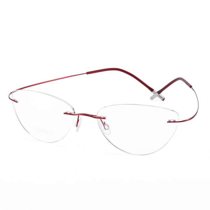 Chashma Ottica Unisex Rimless Triangle Cat Eye Tr 90 Titanium Eyeglasses 20003