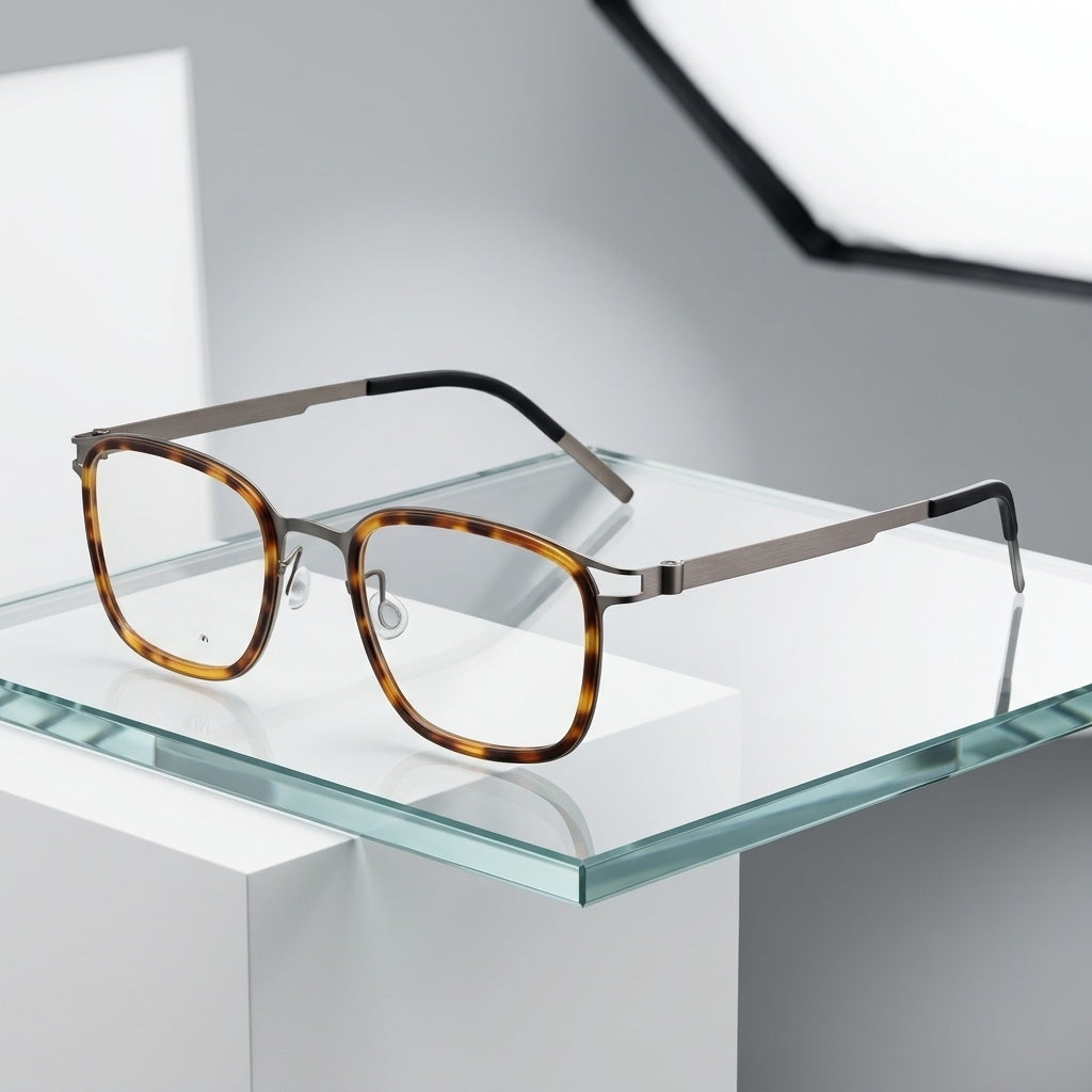 Chashma Ottica Unisex Full Rim Square Acetate Titanium Eyeglasses 9912 - Cover