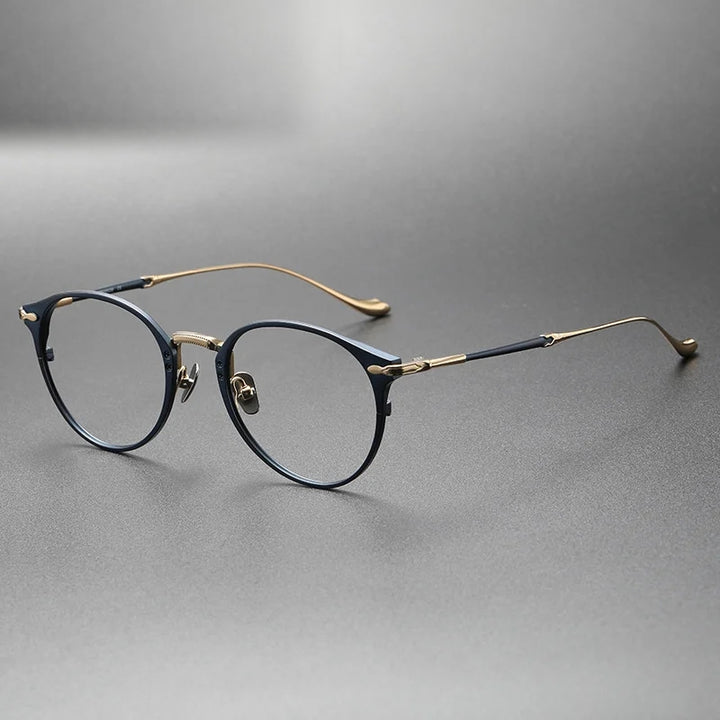 Chashma Ottica Unisex Full Rim Round Titanium Eyeglasses 3112