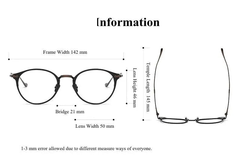 Chashma Ottica Unisex Full Rim Round Titanium Eyeglasses 3112