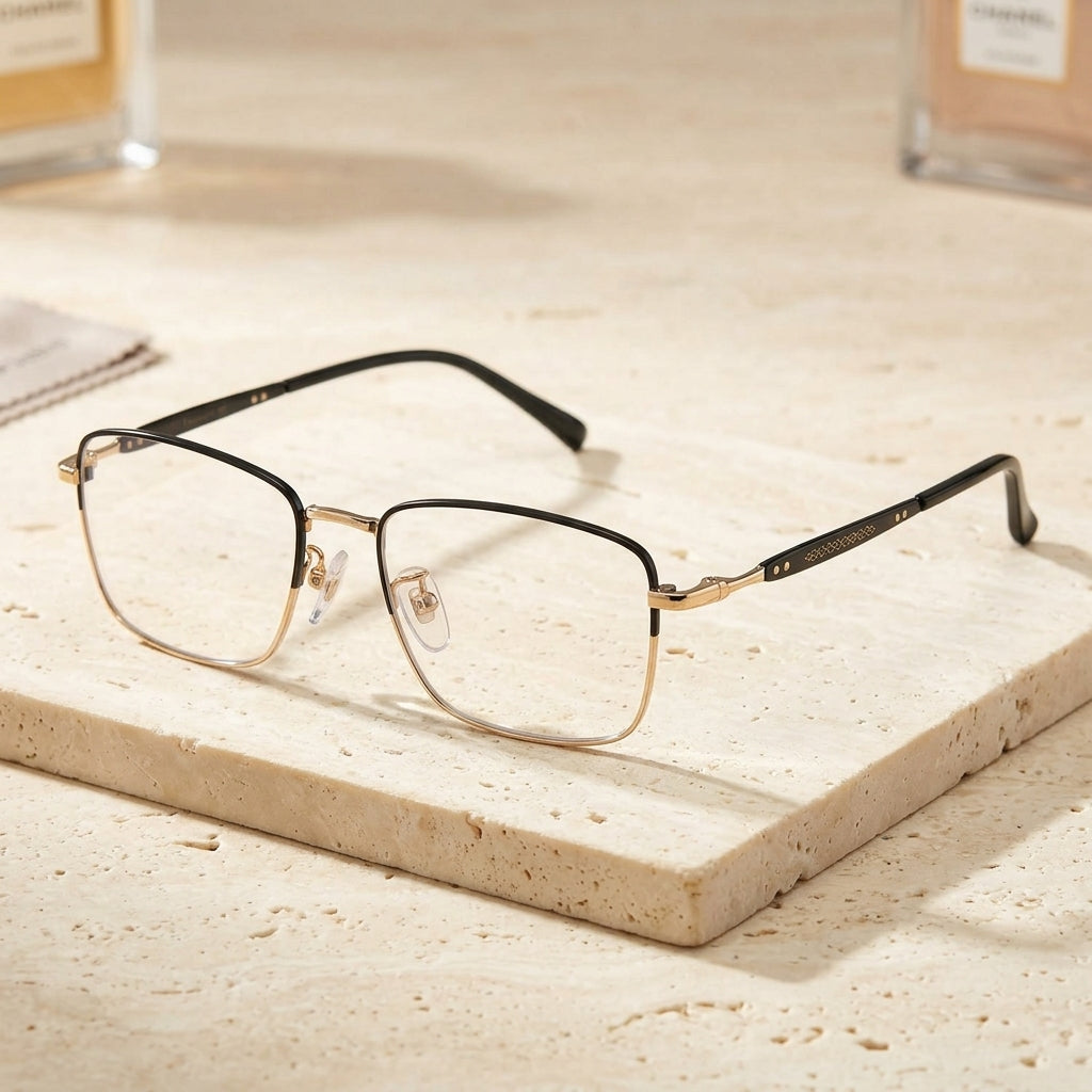 Chashma Ottica Women Full Rim Polygon Square Titanium Eyeglasses 31174 - Cover