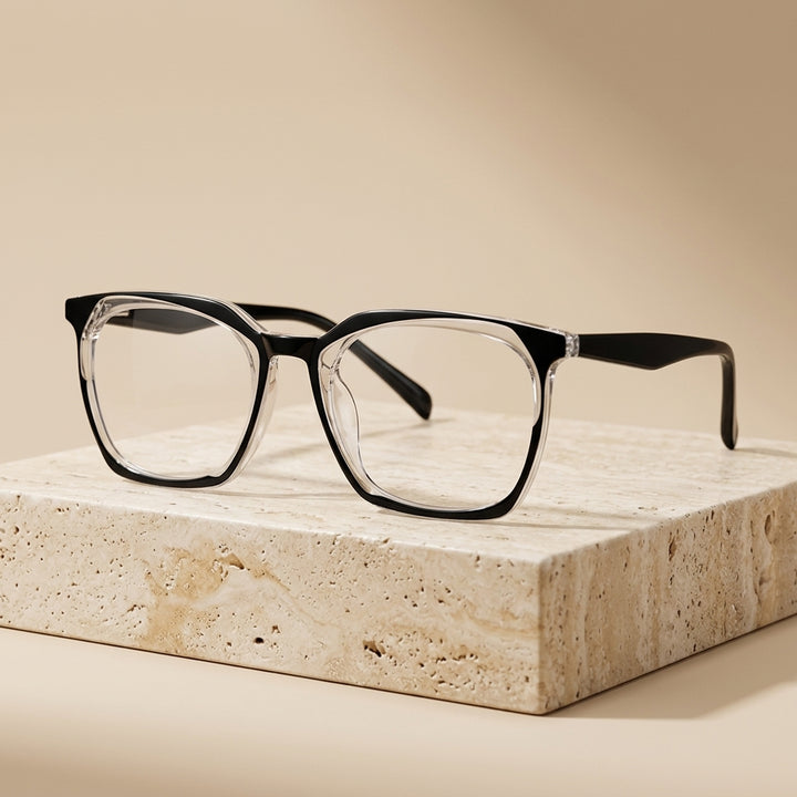 Chashma Ottica Unisex Full Rim Square Tr 90 Titanium Eyeglasses 474001