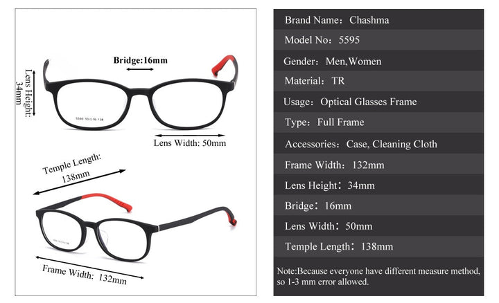 Chashma Ottica 55954 - Size Information