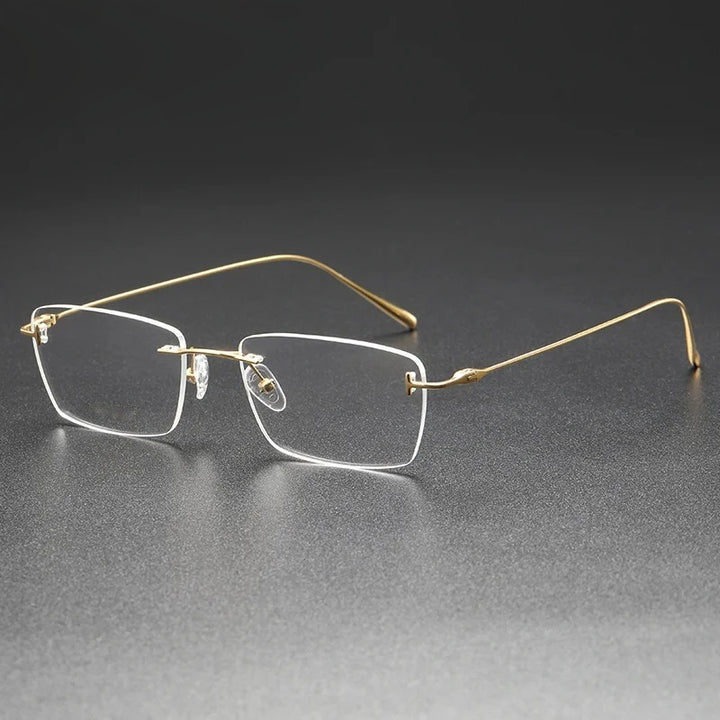 Chashma Ottica Unisex Rimless Square Titanium Eyeglasses 5678