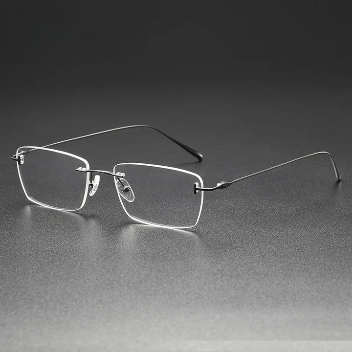 Chashma Ottica Unisex Rimless Square Titanium Eyeglasses 5678