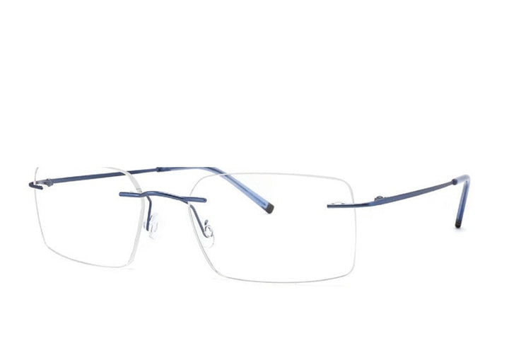 Chashma Ottica Unisex Rimless Customized Shape Lens Square Titanium Eyeglasses 8009 - Blue