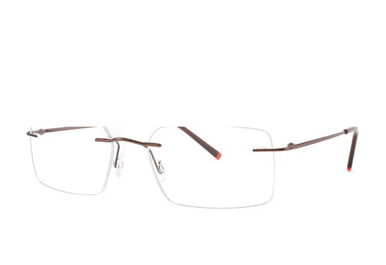 Chashma Ottica Unisex Rimless Customized Shape Lens Square Titanium Eyeglasses 8009 - Brown