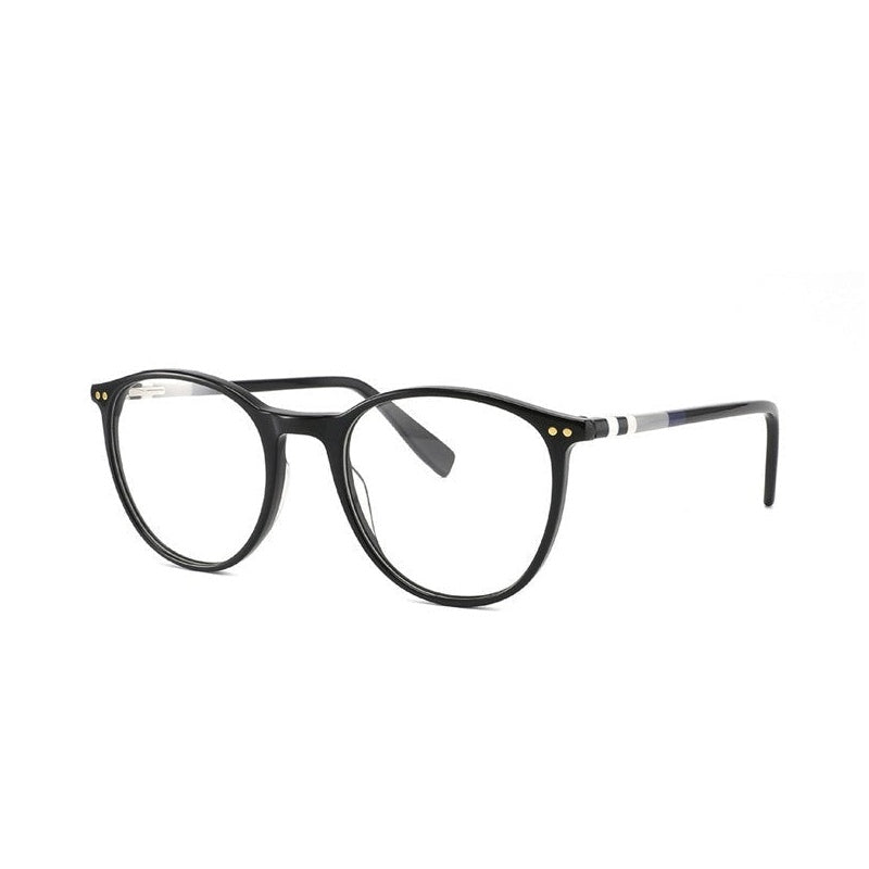 Chashma Ottica Unisex Full Rim Round Sqare Tr 90 Titanium Eyeglasses 8019 - Black