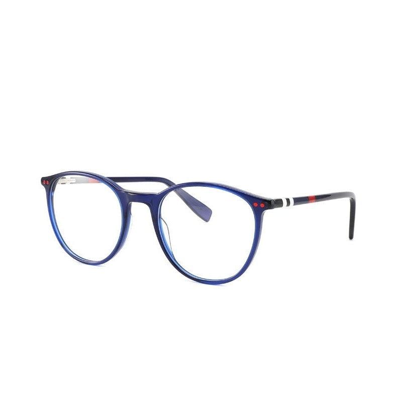 Chashma Ottica Unisex Full Rim Round Sqare Tr 90 Titanium Eyeglasses 8019 - Blue
