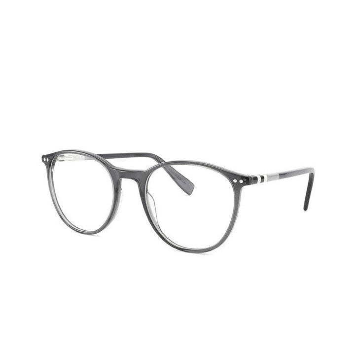 Chashma Ottica Unisex Full Rim Round Sqare Tr 90 Titanium Eyeglasses 8019 - Gray