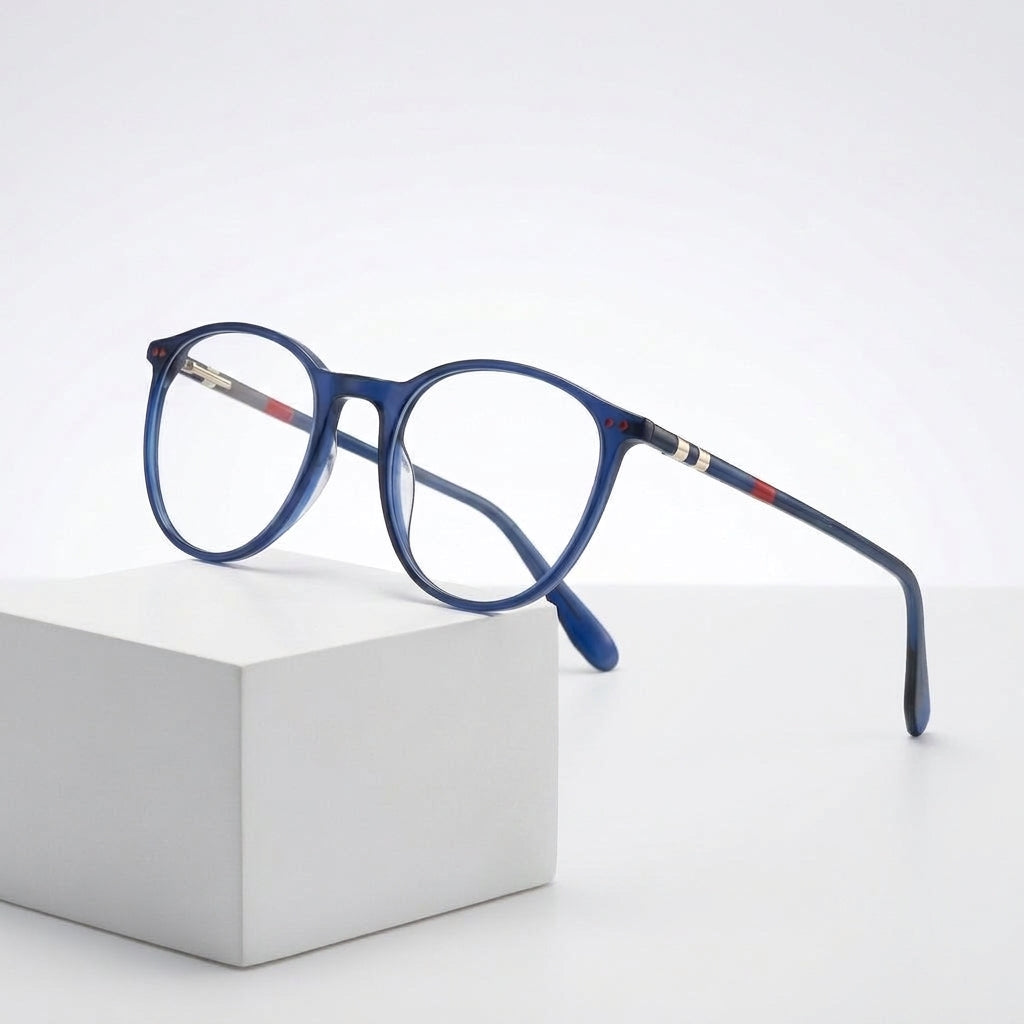 Chashma Ottica Unisex Full Rim Round Sqare Tr 90 Titanium Eyeglasses 8019 - Cover