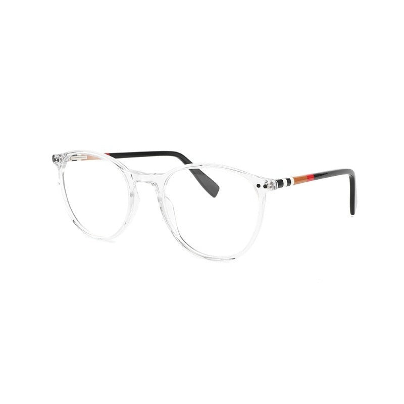 Chashma Ottica Unisex Full Rim Round Sqare Tr 90 Titanium Eyeglasses 8019 - Transparent