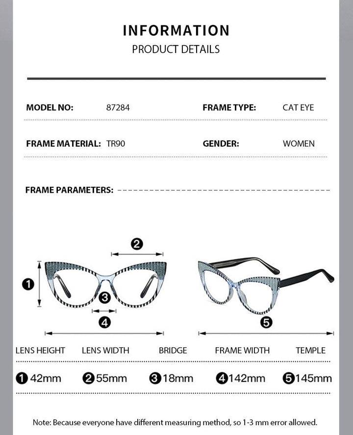 Chashma Ottica 87274 - Size Information