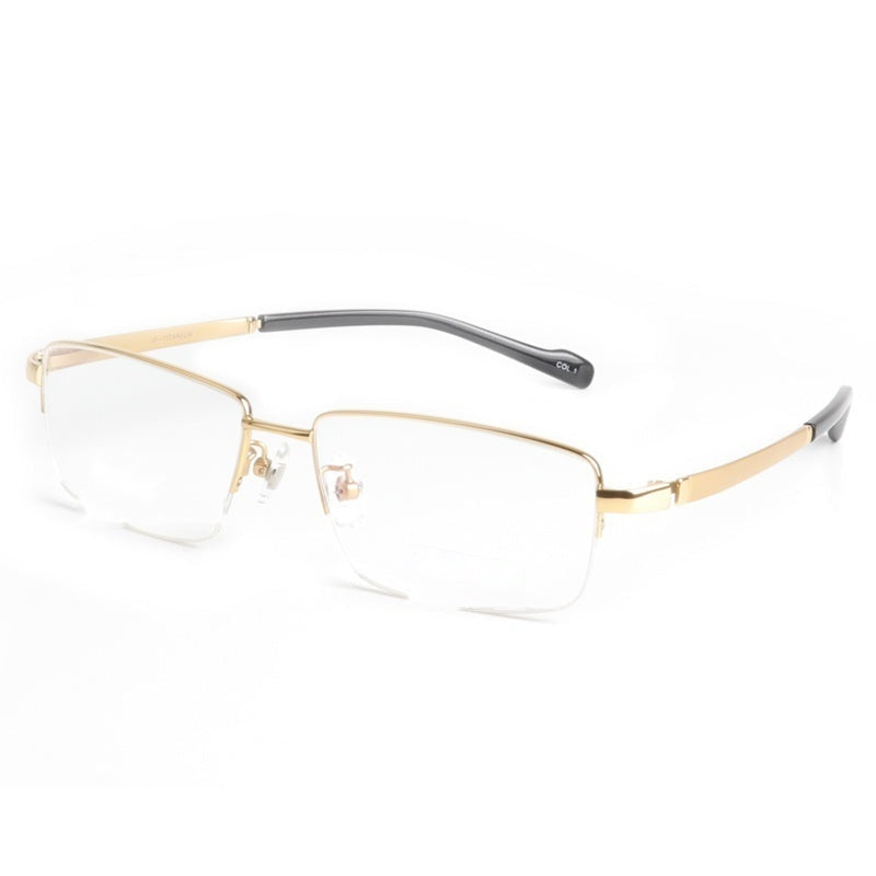 Chashma Ottica Semi Rim Oversized Square Titanium Eyeglasses 8911