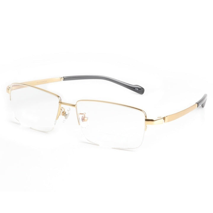 Chashma Ottica Semi Rim Oversized Square Titanium Eyeglasses 8911