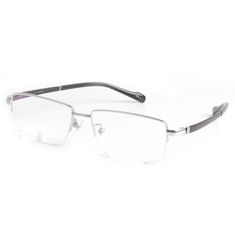Chashma Ottica Semi Rim Oversized Square Titanium Eyeglasses 8911