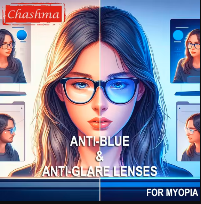 Chashma Ottica Single Vision Anti Glare Anti Blue Light Clear Lenses Lenses Chashma Ottica Lenses 1.56 Anti Blue & Anti Glare Myopic (With Minus in the Sphere Column