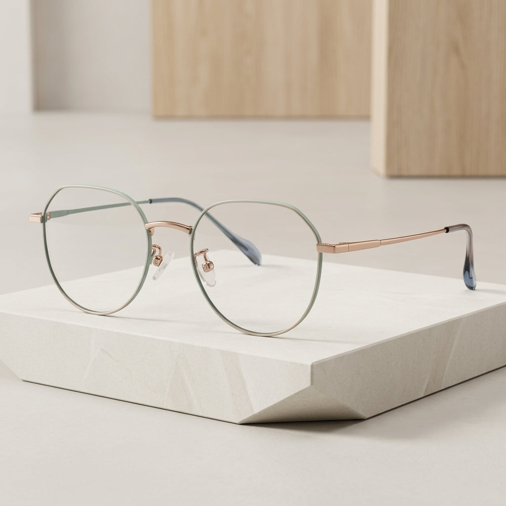 Chashma Ottica Unisex Full Rim Round Stainless Steel Eyeglasses Ac016