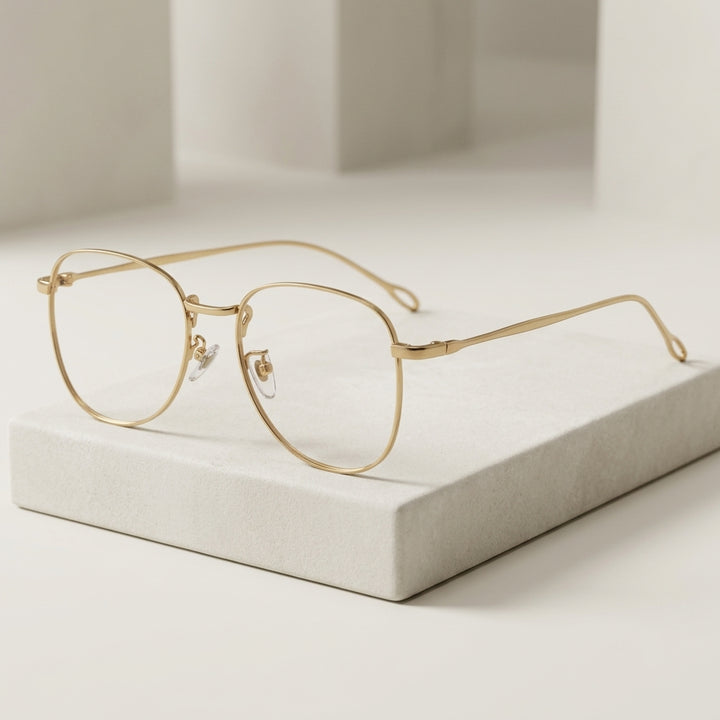 Chashma Ottica Unisex Full Rim Round Square Stainless Steel Eyeglasses