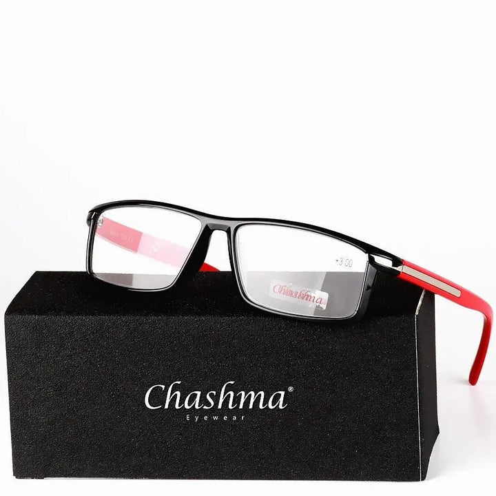 Chashma Unisex Full Rim Square Titanium Tr 90  Reading Glasses 1356
