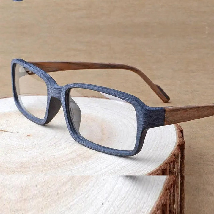 Hdcrafter Unisex Full Rim Eyeglasses Wood Rectangular Ta25596