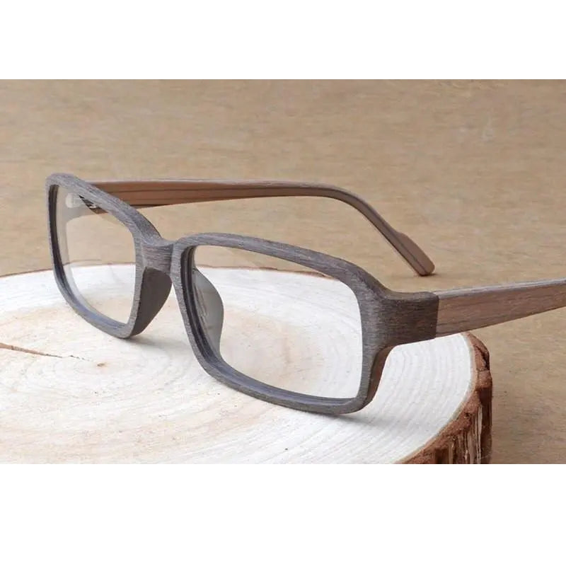 Hdcrafter Unisex Full Rim Eyeglasses Wood Rectangular Ta25596