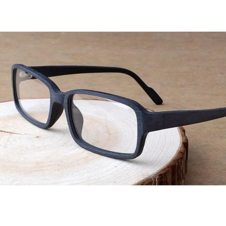 Hdcrafter Unisex Full Rim Eyeglasses Wood Rectangular Ta25596