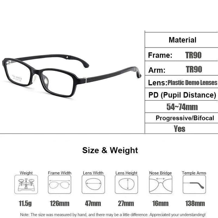 Gmei Unisex Eyeglasses Ultra-Light Tr90 Plastic M8002