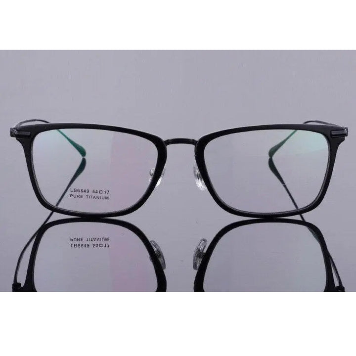 Unisex Full Rim Titanium Acetate Frame Eyeglasses 6649