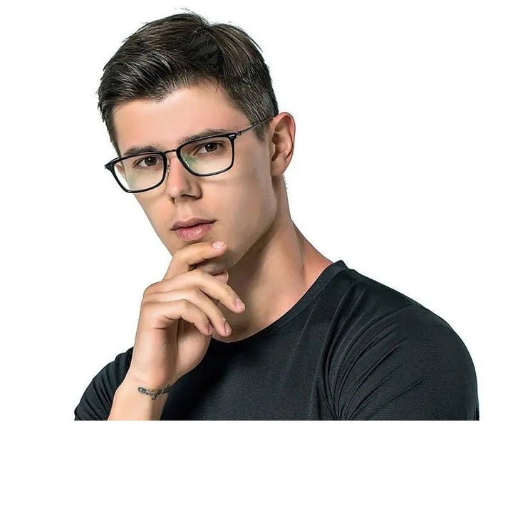 Unisex Full Rim Titanium Acetate Frame Eyeglasses 6649