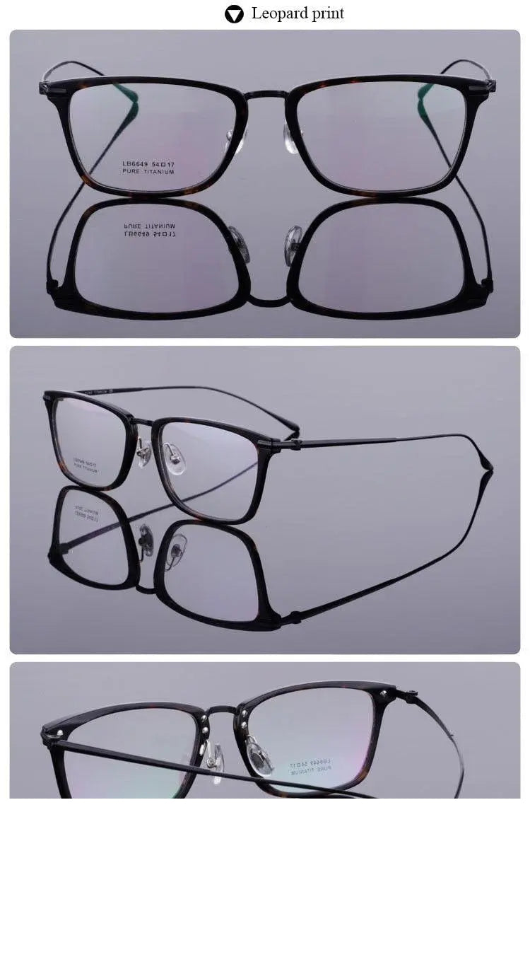 Unisex Full Rim Titanium Acetate Frame Eyeglasses 6649