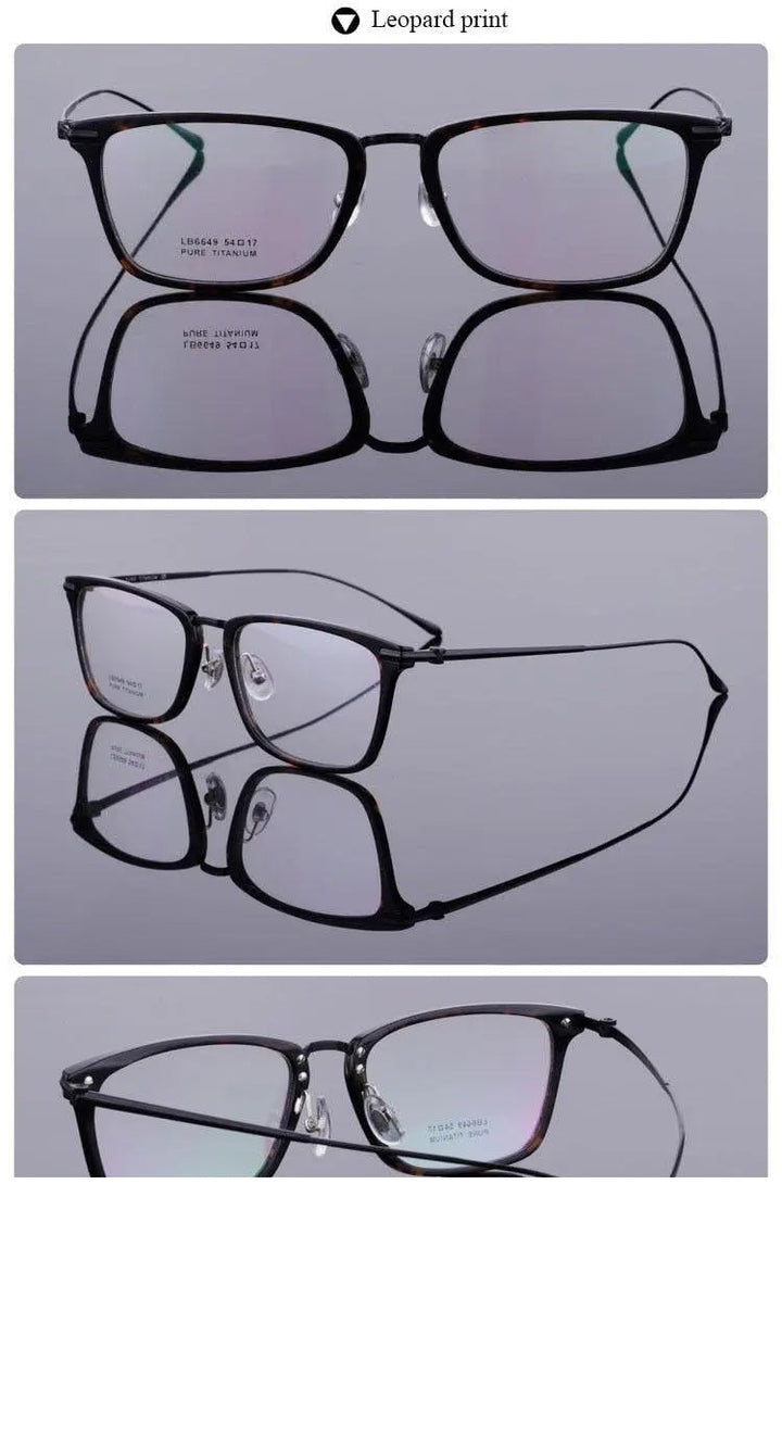 Unisex Full Rim Titanium Acetate Frame Eyeglasses 6649