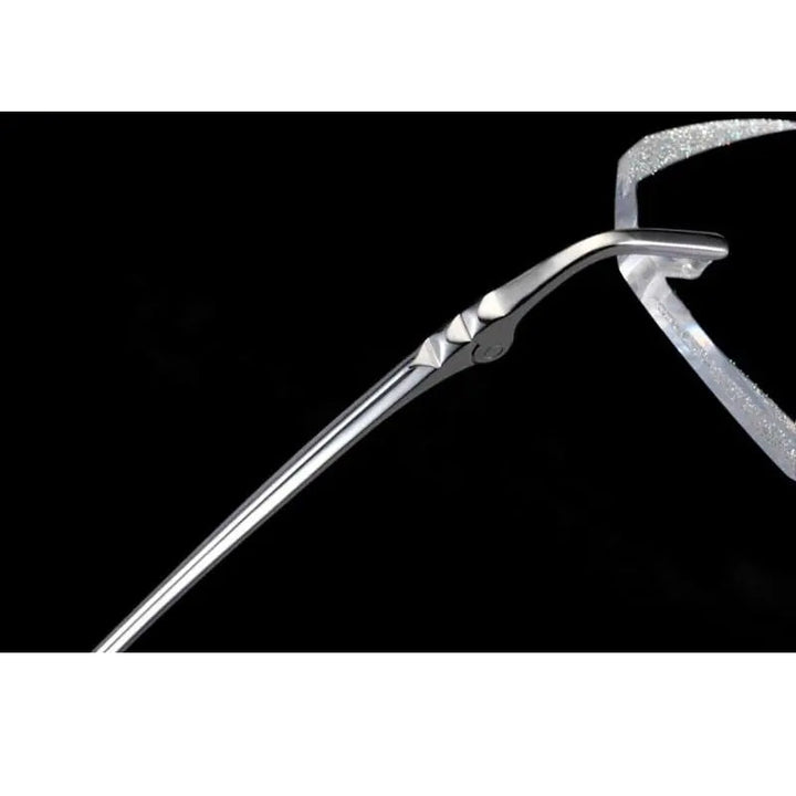 Chashma Unisex Rimless Diamond Cut Titanium Frame Custom Lens Eyeglasses 3306