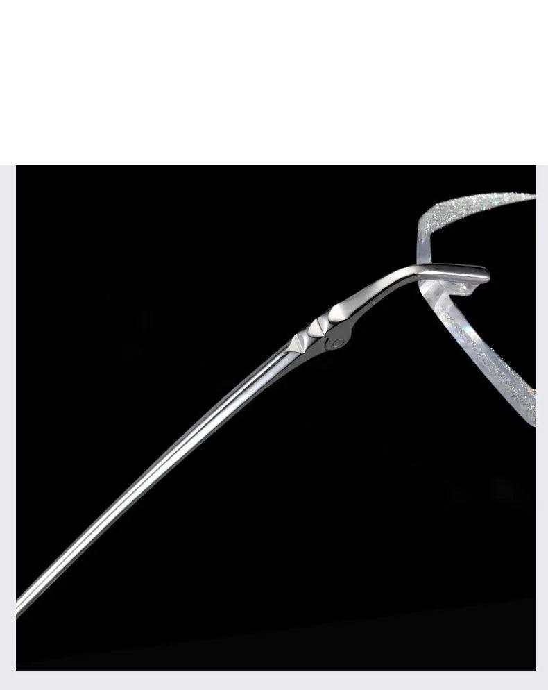 Chashma Unisex Rimless Diamond Cut Titanium Frame Custom Lens Eyeglasses 3306