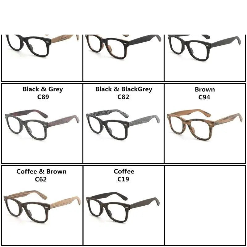 Hdcrafter Unisex Full Rim Square Round Wood Frame Eyeglasses Lhb031