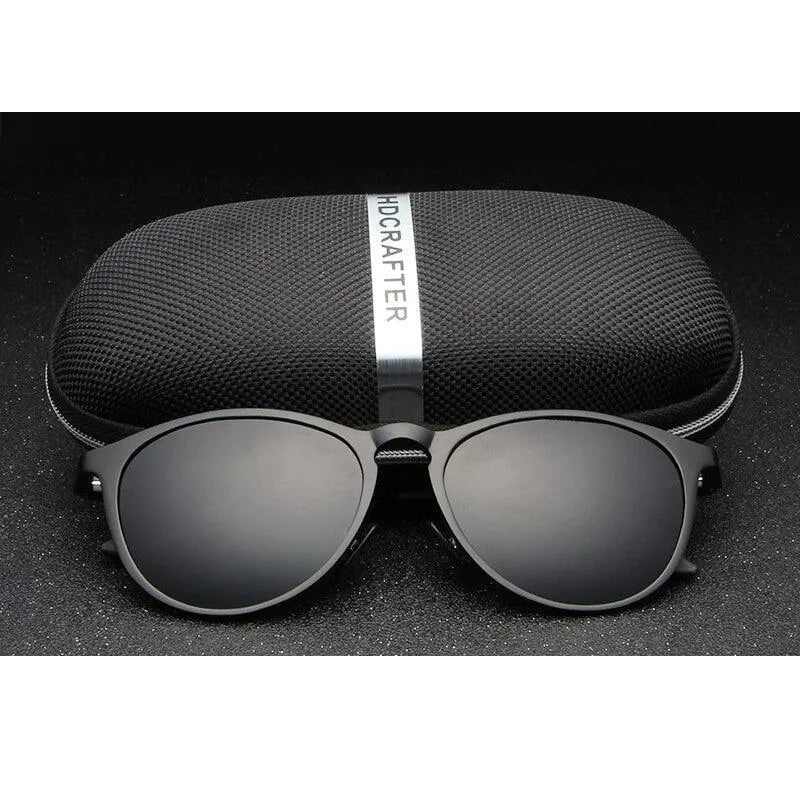 Hdcrafter Unisex Full Rim Oval Round Aluminum Frame Polarized Sunglasses L6625