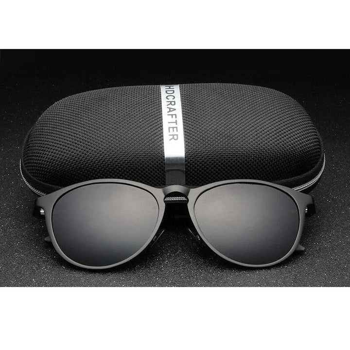 Hdcrafter Unisex Full Rim Oval Round Aluminum Frame Polarized Sunglasses L6625