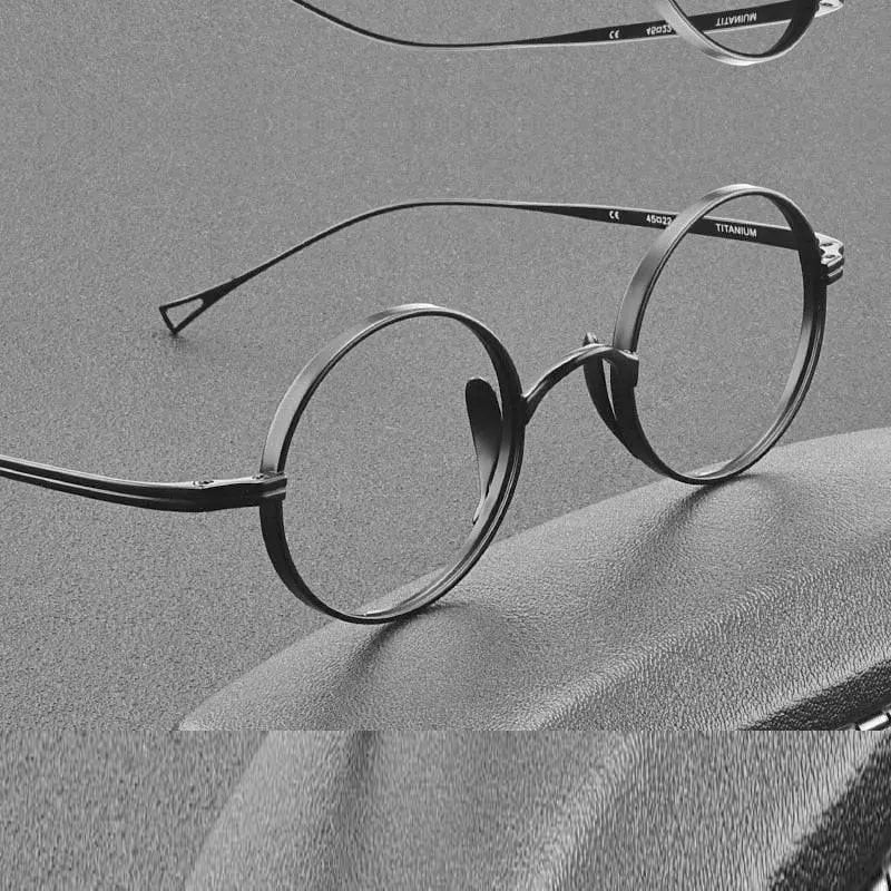 Gatenac Unisex Full Rim Round Titanium Frame Eyeglasses Gxyj02